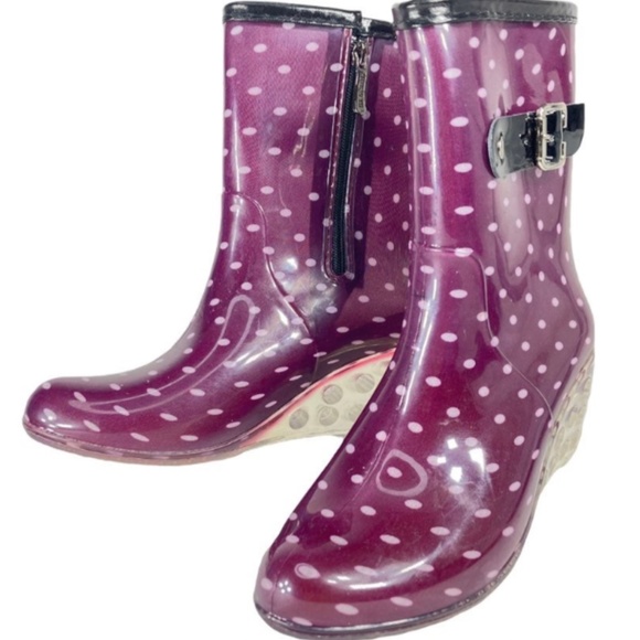 Sanming Mei size 38 (7) Womens Wedge Rain Boots - Picture 9 of 12